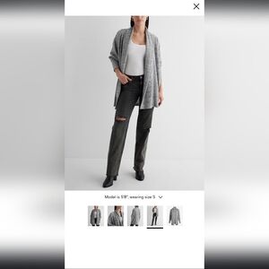 Express Waffle Knit Gray Cardigan Size Medium